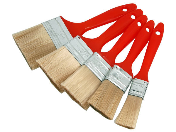 5pc Paint Brush Set with Plastic Handles