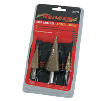 3 piece Step Drill Set