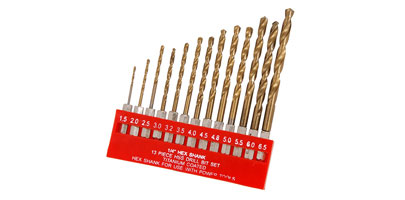 Drill Set with Hex Shank