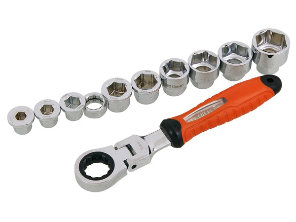 Flexi-Head Ratchet Spanner Insert Set