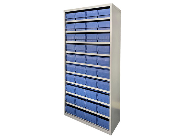 Storage Cabinet with Plastic Bins