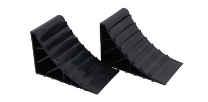 2 Black Plastic Wheel Chocks