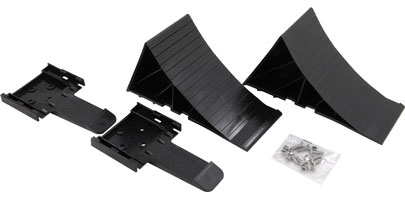 2 Black Plastic Wheel Chocks